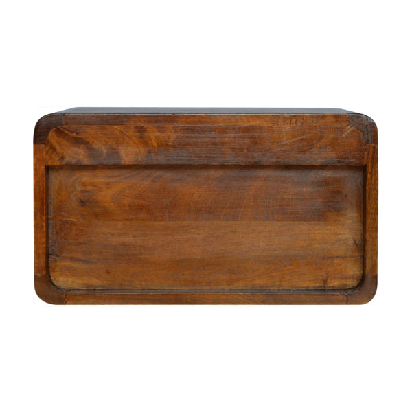 English Elm Floating Curved Chestnut Bedside Table – Modern, Wall-Mounted Design For Stylish, Space-Saving Elegance B182P166500