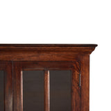 English Elm Tall Cherry Glazed Cabinet