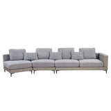 Hearth and Haven Modern Sectional Sofa, Luxury Fabric Couch Sectional Chaise Lounge 3 Pillows, 4 Cushions and Seat Corner Sofa Couch For Living Room, Office, Apartment W509S00076