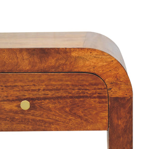 English Elm Darcy Chestnut Bedside Solid Wood Nightstand 21.65x17.72x19.69" – Timeless Chestnut Finish, Stylish Storage B182P166584