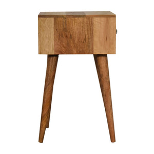 English Elm Solid Wood Mini Bone Inlay Bedside Table With Nordic Legs - Compact, Stylish Storage For Any Space B182P202487-GIGA