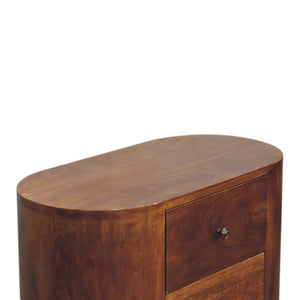 English Elm Mini Chestnut Cabinet - Solid Wood Nightstand, Timeless Chestnut Finish, Compact 27.6x15.7x22.8" Stylish Storage B182P166582