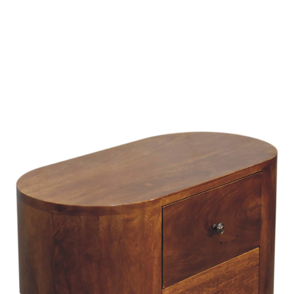 English Elm Mini Chestnut Cabinet - Solid Wood Nightstand, Timeless Chestnut Finish, Compact 27.6x15.7x22.8" Stylish Storage B182P166582