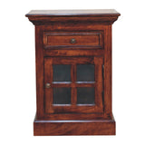 English Elm Cherry Bedside With Glazed Door