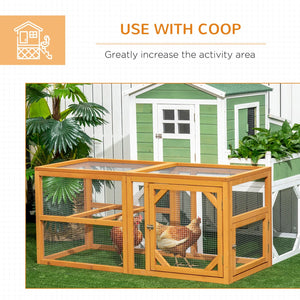 English Elm Pawhut Modular Wood Chicken Run Outdoor Enclosure with Galvanized Wire Predator Guard W2225P166434