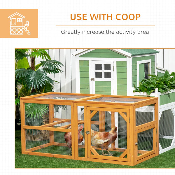 English Elm Pawhut Modular Wood Chicken Run Outdoor Enclosure with Galvanized Wire Predator Guard W2225P166434