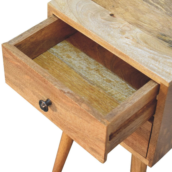 English Elm Mini 2 Drawer Oak-ish Nightstand – Compact Solid Wood Accent Table, Contemporary Clean Lines, Cozy Style B182P166675