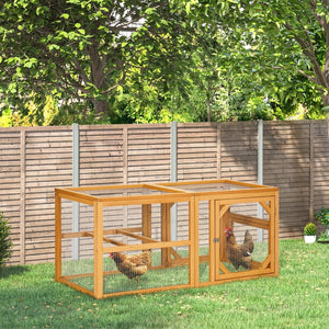 English Elm Pawhut Modular Wood Chicken Run Outdoor Enclosure with Galvanized Wire Predator Guard W2225P166434