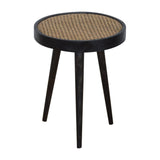 Timeless Elegance Carbon Black Rattan End Table - Versatile & Stylish Furniture Essential, 15.75 x 15.75 x 19.69