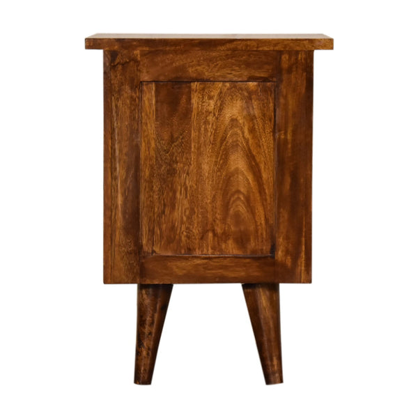 English Elm Chestnut Solid Wood Bedside Table – Timeless Elegance, Compact 17.7" Cube, Versatile Stylish Nightstand B182P166542