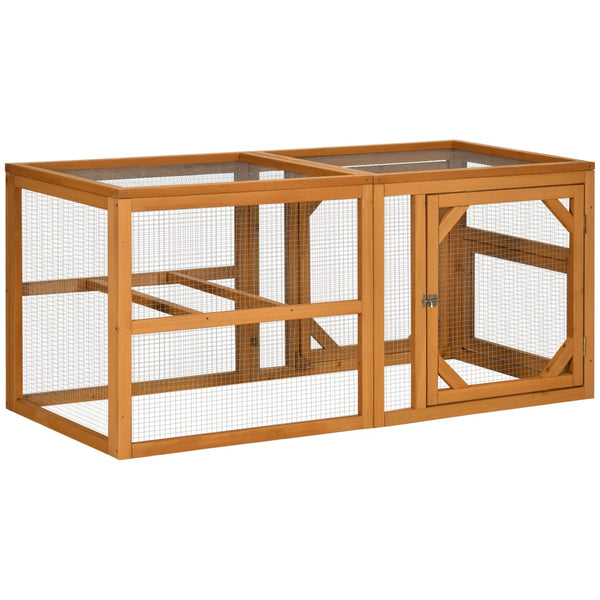 English Elm Pawhut Modular Wood Chicken Run Outdoor Enclosure with Galvanized Wire Predator Guard W2225P166434