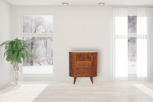 English Elm Mini Chestnut Cabinet - Solid Wood Nightstand, Timeless Chestnut Finish, Compact 27.6x15.7x22.8" Stylish Storage B182P166582