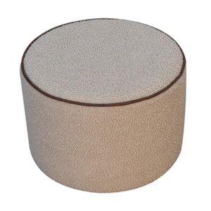 English Elm Serenity Round Upholstered Ottoman Low Profile Footrest for Living Room Accent Seating B182P166618
