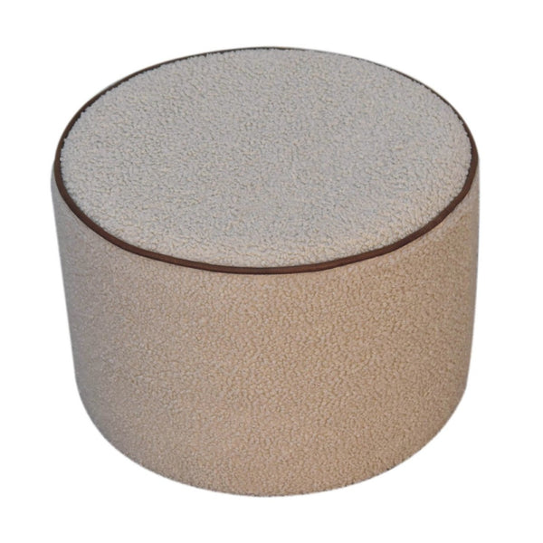 English Elm Serenity Round Upholstered Ottoman Low Profile Footrest for Living Room Accent Seating B182P166618