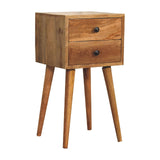 English Elm Mini 2 Drawer Oak-Ish Bedside