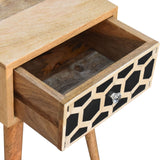 English Elm Solid Wood Mini Bone Inlay Bedside