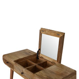 English Elm Oak-Ish Round Dressing Table