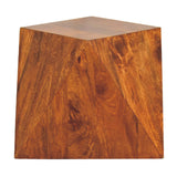 English Elm Chestnut Abstract End Table