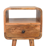 English Elm Mini Oakish Curve Open Bedside