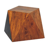 English Elm Chestnut Abstract End Table