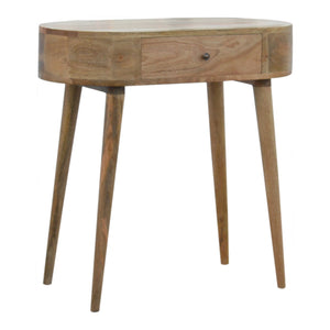 English Elm Albion Console with 1 Drawer and Nordic Legs — Solid Wood Light Brown Accent Table, Timeless Design Oak B182P166504