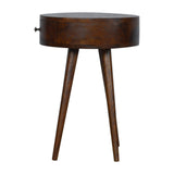 English Elm Nordic Chestnut Circular Bedside