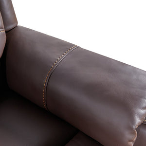 English Elm Liyasi Zero Gravity Power Recliner Eco Leather Massage Lumbar Heat Usb Charging Brown W820S00075