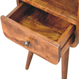 English Elm Mini Chestnut Curve Open Bedside