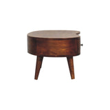 English Elm Solid Wood Mini Chestnut Wave Coffee Table