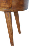 English Elm Chestnut Rounded Bedside Table