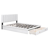 Hearth and Haven Full Size Upholstered Bed with Hydraulic Storage System and Drawer SF000117AAK
