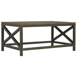 English Elm Industrial Cross Metal Coffee Table