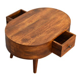 English Elm Mini Chestnut Rounded Coffee Table