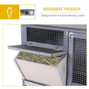 English Elm Pawhut Fir Wood Small Animal Hutch Waterproof Roof Pull Out Trays Indoor Outdoor W2225P166456