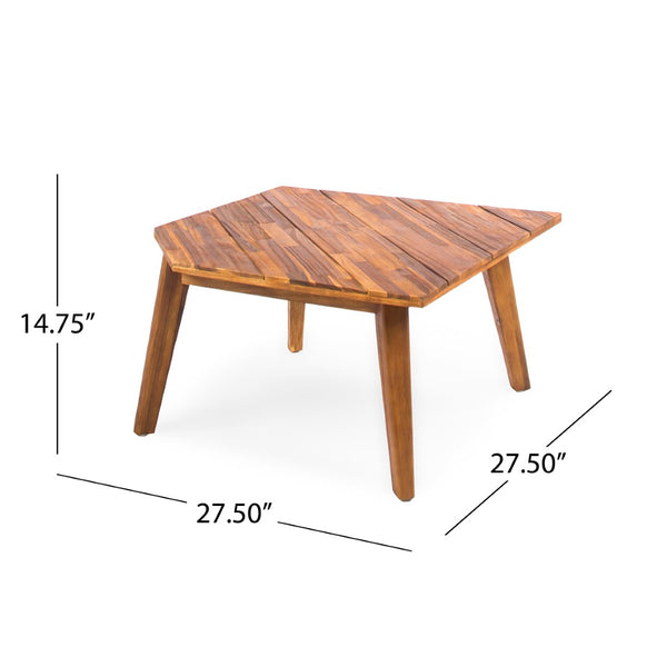 English Elm Hillcrest Solid Acacia Corner Sofa with Built-in Side Table for Outdoor Living 61288.00SBWHI-L-R-TSET