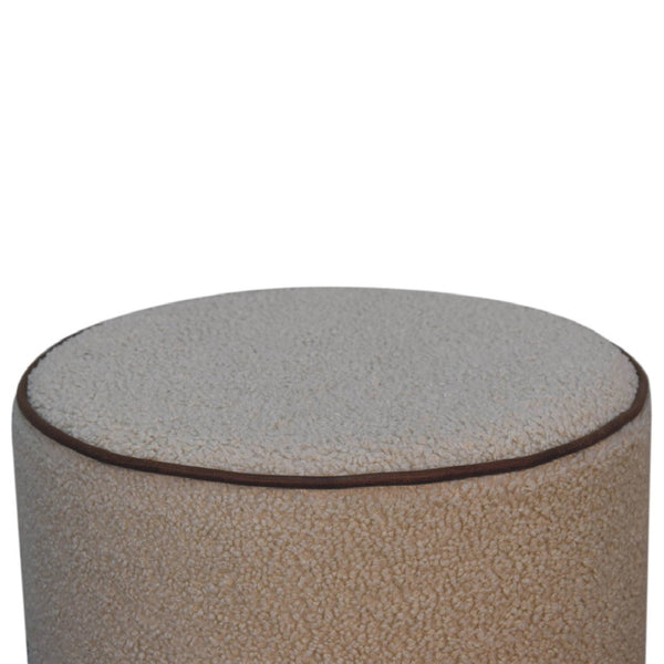 English Elm Serenity Round Upholstered Ottoman Low Profile Footrest for Living Room Accent Seating B182P166618