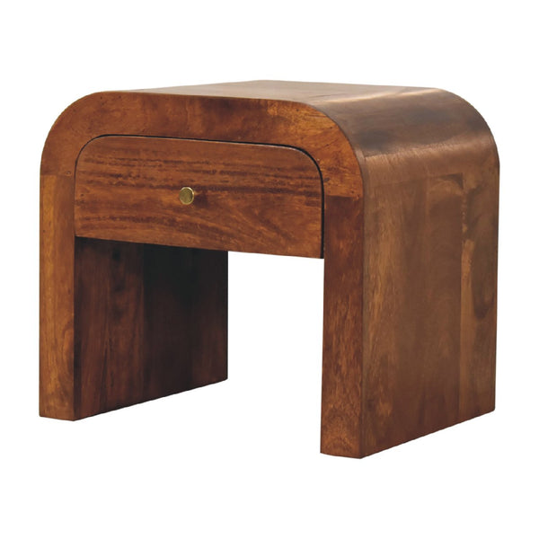 English Elm Darcy Chestnut Bedside Solid Wood Nightstand 21.65x17.72x19.69" – Timeless Chestnut Finish, Stylish Storage B182P166584