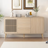 Modern U-Style Cabinet - 2 Doors 3 Drawers, Ample Storage, Durable - 58.20 x 15.70 x 31.80