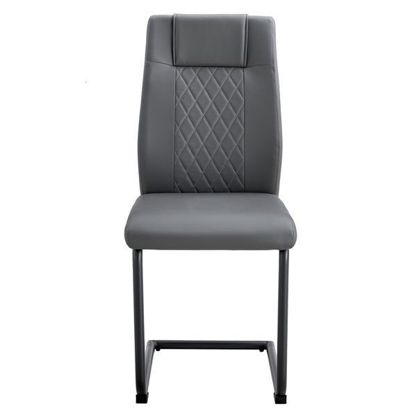 English Elm Modern Pu Leather Dining Chairs with Metal Frame Cushioned Seating Set of 4 W1151112848