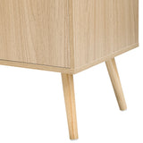 English Elm Modern Cabinet With 2 Doors and 3 Drawers, Suitable For Living Rooms, Studies, and Entrances.