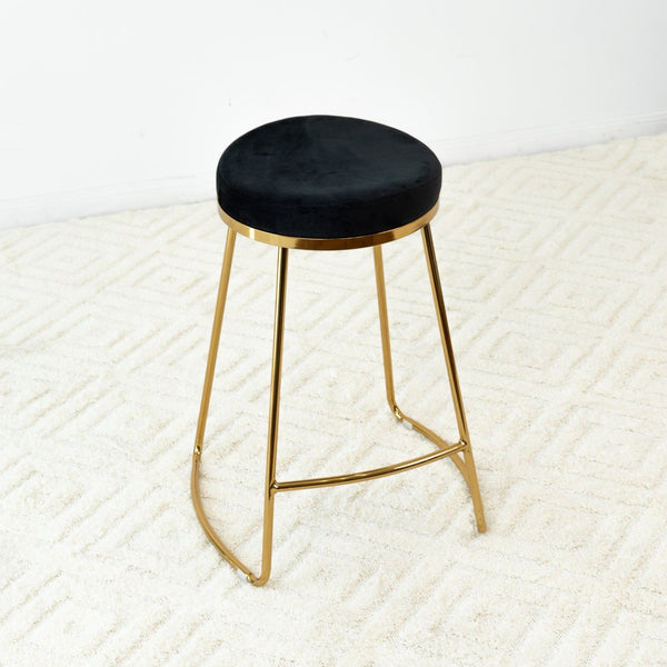English Elm Jane Boucle Upholstered Accent Stool with Tapered Legs for Vanity or Bedroom B183P201661