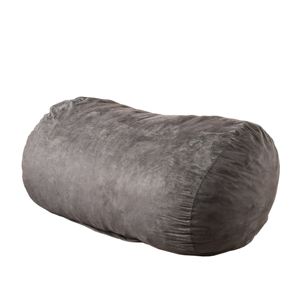 English Elm Nest 6.5 Foot Cylindrical Suede Bean Bag Chair with Removable Washable Cover and High-Density Foam Comfort Charcoal B181P163038