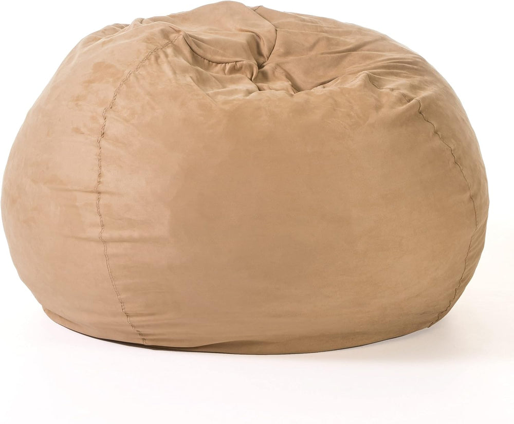 English Elm 5-Foot Oversized High-Density Shredded Foam Bean Bag Chair For Cozy Reading & Gaming, Tuscany B181P164878