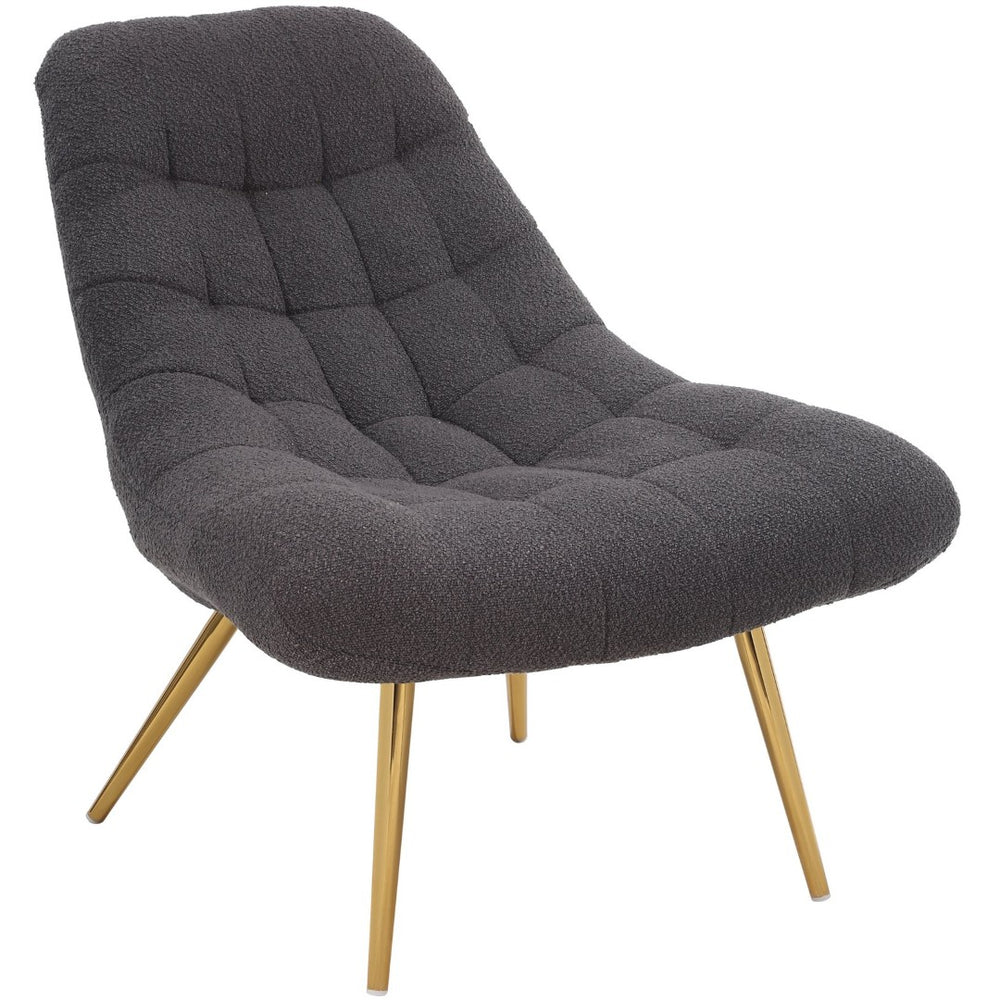 English Elm Aubrey Boucle Accent Lounge Chair Mid-century Curved Arms High-density Foam Seat B183P201634