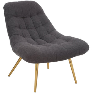 English Elm Aubrey Boucle Accent Lounge Chair Mid-century Curved Arms High-density Foam Seat B183P201634
