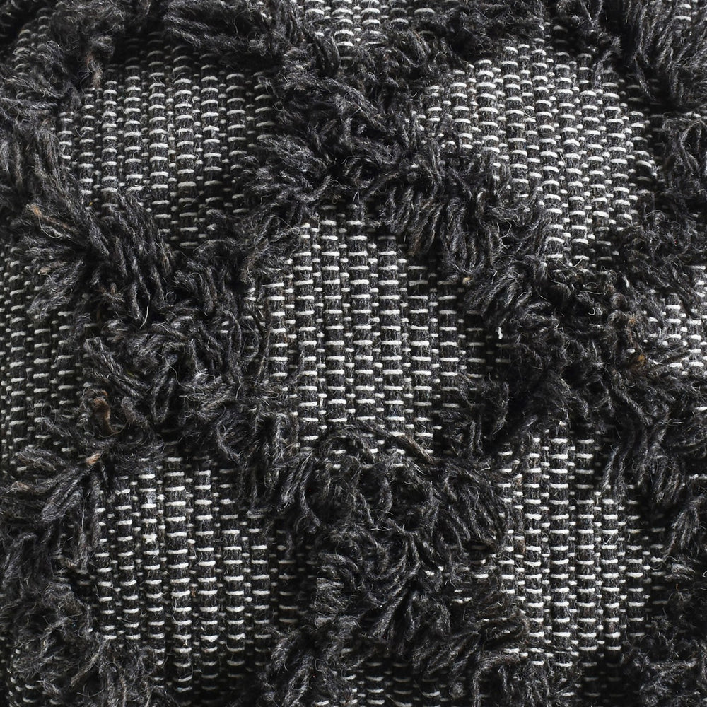 English Elm Jumanji Handcrafted Wool & Cotton Pouf Brown 20"x20" Square Indoor Pouf 200lb Capacity, Eco-Filled B181P162849