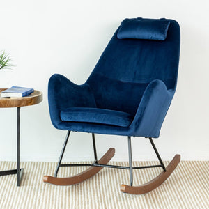 English Elm Chelsea Velvet Tufted Rocking Accent Chair Mid Century Modern Living Room Seat B183P201677