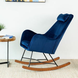 English Elm Chelsea Velvet Tufted Rocking Accent Chair Mid Century Modern Living Room Seat B183P201677