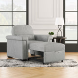 Hearth and Haven Yearn Fabric Upholstered Sofa Bed with Lumbar Pillow and Metal Frame, Grey BS319895AAE