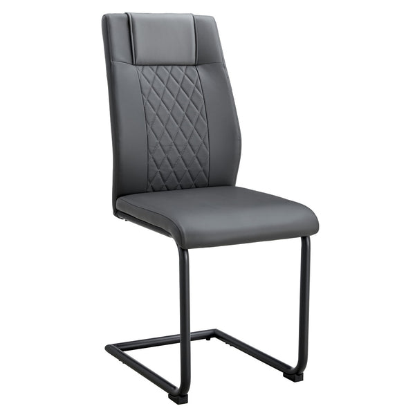 English Elm Modern Pu Leather Dining Chairs with Metal Frame Cushioned Seating Set of 4 W1151112848